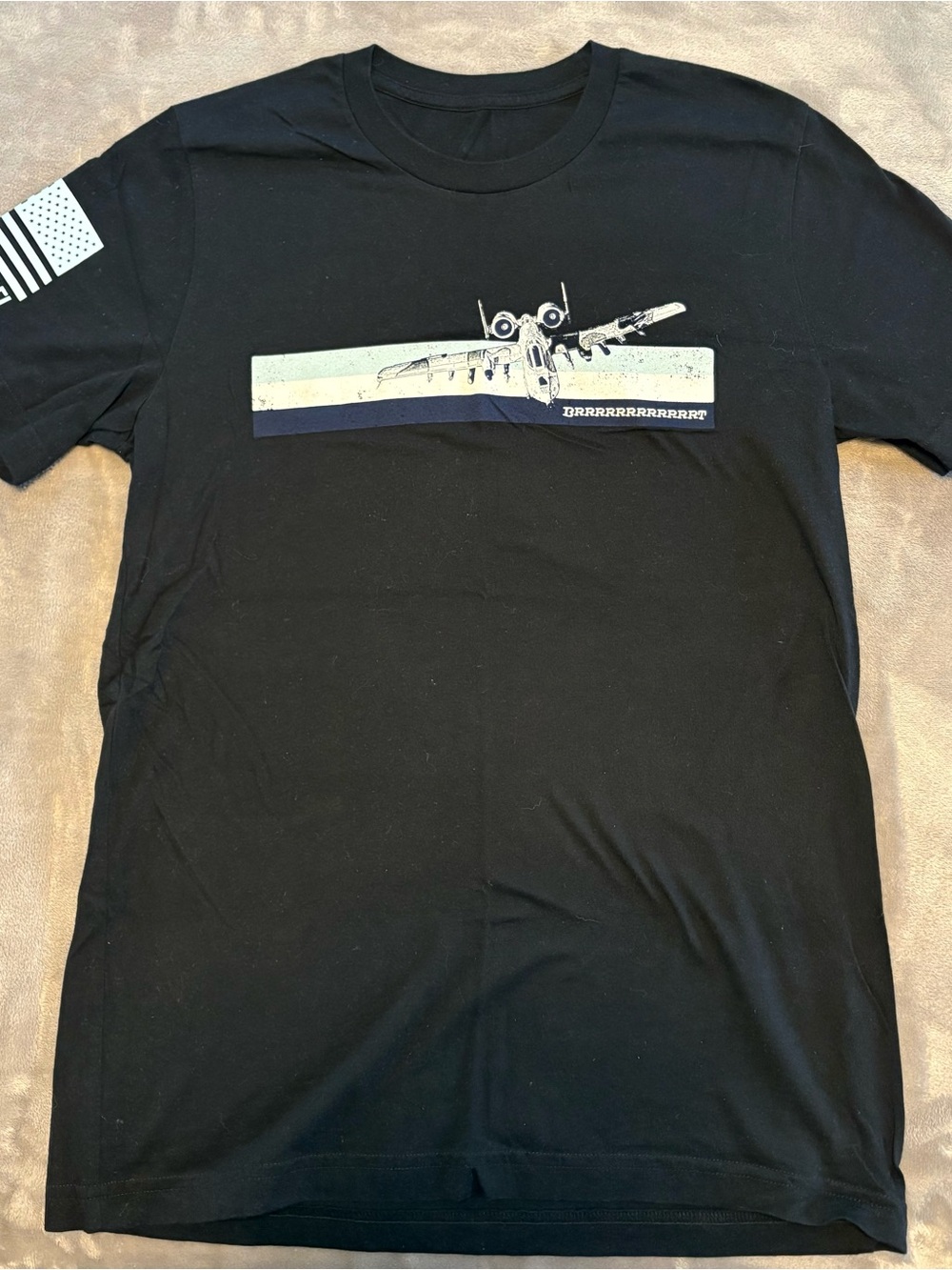 Nine Line Black Short-Sleeve Graphic Tee with A-10 Aircraft Print